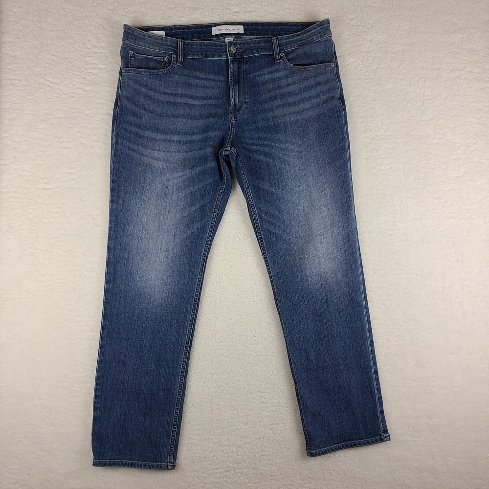 Calvin Klein Jeans Mens‎ 40x32 Blue Slim Medium Wash Denim